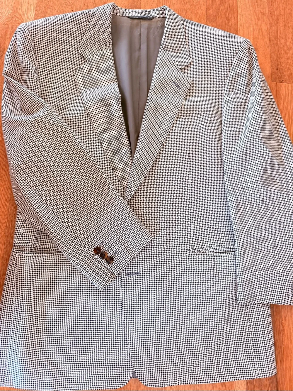 Men's Micro-Check Grey Sport Coat - Lightweight Classic Blazer